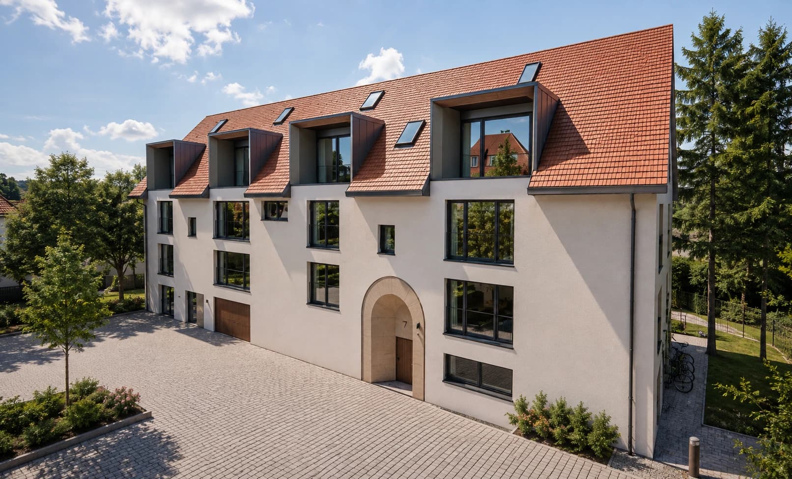 Neubau eines Mehrfamilienhauses in Nieder-Wöllstadt — Außenperspektive 01